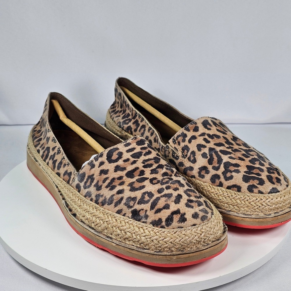 Ariat Cruiser Women's Leopard Print Slip On Espadrille Flats Shoes Size 10B - Picture 1 of 8